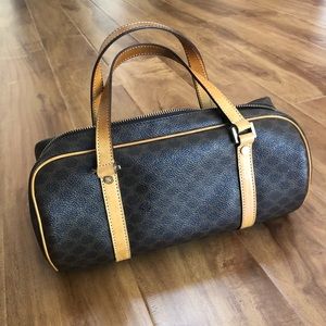 Celine macadam monogram barrel tote bag